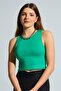 Women's Green Strappy Basic Crop Blouse - 3