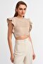 10176 Crop Sweater with Frilly Sleeves-beige - 4