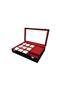 Watch Ring Cufflink And Glasses Multi-Purpose Jewelry Box Black Suede Plated Watch Box - 5