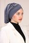 Crossed Practical Casual Bonnet - Tesettür Füme - 5