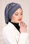 Crossed Practical Casual Bonnet - Tesettür Füme - 6