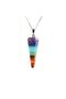 7 Chakra Natural Stone Pandule Cut Women's Necklace - Certified - 4