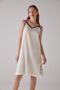 Women's Cream Musical Note Wood Printed Nightgown - 3