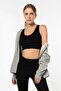 Black High Support Covered Sports Bra with Back Detail - 6