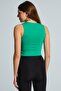 Women's Green Strappy Basic Crop Blouse - 6