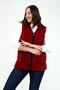 Women's Burgundy Fleece Vest - 4