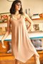 Women's Beige Ethnic Strappy Asymmetrical Dress ELB-19000612 - 2