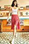 Women's Red Little Daisy Wrap Skirt ETK-19000154 - 2