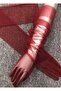 Bella Evening Dress Gloves Long Red