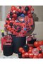 100 Pieces - Amazing Family Concept - Red - Black - Transparent Balloon Chain Set
