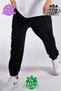 Men's Black Loose Fit Plus Size Shalwar Jogger Sweatpants - 3