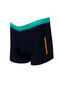 Boy's Black Green Neon Orange Printed Boxer Swimmer Sea Pool Beach Swimsuit - 2