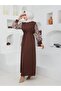 Zebra Patterned Long Length Hijab Dress - 4