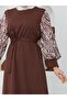 Zebra Patterned Long Length Hijab Dress - 8