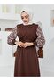 Zebra Patterned Long Length Hijab Dress - 7