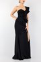 Black Color Layered Slit Long New Season Dress 024 - 2