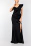 Black Color Layered Slit Long New Season Dress 024 - 3