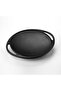 Sheet Metal Roasting Pan and Wooden Base, Diameter 28cmGlass Lid with Metal Handle - 2