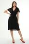 Women's Double Breasted Collar Tie Detailed New Season Chiffon Dress Nb8081 - 3