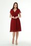 Women's Double Breasted Collar Tie Detailed Chiffon Dress - 4