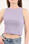 Women's Lilac Red Halter Neck 2 Piece Crop Blouse - 3