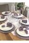 American Serve, 6 Plates, 6 Napkins, 6 Napkin Rings and Runner Lace Tk4 - 2