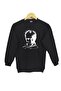 Children's Black Crew Neck Sweatshirt Atatürk Digital Printed