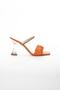 Women's Thin Transparent Heeled Muaddi Slippers Orange - 3