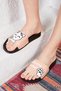 Women - Girls Welcome Home Cat Printed Non-Slip Sole Beach Pool Outdoor Slippers Model Salmon - 3
