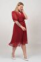 Women's Midi Length Plus Size Chiffon Dress Nb8062 - 3