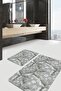 Gray Floor Pine Leaves Snowflakes Special Design 2-Piece Non-Slip Base Bathroom & Kitchen Mat Set - 3