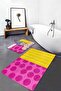 Pink Yellow Pop-art Motif 2-Piece Non-Slip Base Bathroom & Kitchen Mat Set