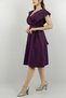 Purple Self Belted Pleated Mid Length Evening Dress Night Engagement Graduation Dress 581680 632 - 3