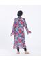 Women's Long Sleeve Patterned Pareo Over Hijab Swimsuit - 4