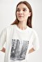 Relax Fit Photo Printed Short Sleeve T-Shirt - 4