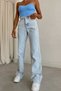 Talya 90's Blue Ice Snow Wash Extra High Waist Palazzo Loose Jean Trousers