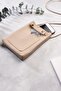 Women's Cream Beige Crossbody Bag with Small Pockets and Shoulder Strap, Minimal Phone Bag - 2