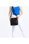 Genuine Leather Medium Size Black Cross Strap Shoulder Bag - 5