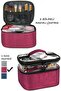 Purple Exp. Makeup Bag Travel Bag Organizer Double Compartment Makeup Care Bag Apparatus Accessory