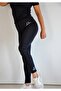 Polymer Coated Inside Fat Burning Navy Blue Undershirt and High Waist Tights Thermal Corset Underwear Set - 7
