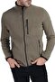 Men's Full Zipper 3-Pocket Light Khaki Outdoor Fleece Jacket