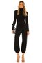 Women's Turtleneck Long Sleeve Silk Jersey Jumpsuit - 2