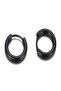 2 Pairs Steel Hoop Earrings for 1 Pair Price, Black, Silver - Perforated Ears Women Men Unisex - 2
