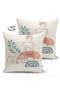 Modern Suede Throw Pillow Cover with Ancient Motif Onedraw Drawing Digital Printed on Double Sided Colorful Floor - 2