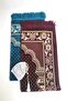 Luxury Dodya Velvet Mat (Powder Pink, Turquoise), Prayer Beads, and Skullcap for Wedding and Engagement Gift Sets