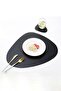 Placemat Leather Black 12 Pieces