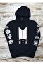 Bts Sleeve Detailed Sweatshirt Necklace Socks Set of 3 - 2