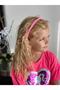 New Fashion Trend Shiny Stone Beaded Knitted Crown Mother Child Candy Pink - 3