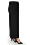 Women's Hijab Side Buttoned Closed Slit Long Plain Black Pencil Skirt - 3