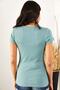 Women's Water Green Zippered Camisole Blouse - 5